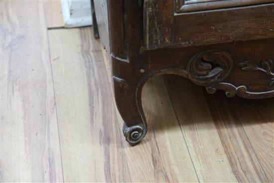 A large 19th century French walnut armoire, H.7ft 9in. W.5ft